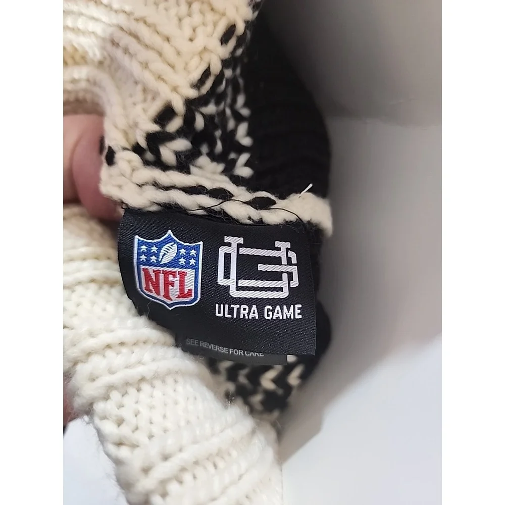 Baltimore Ravens Team Apparel Knit Beanie‎ & Gloves Set Cream NWT